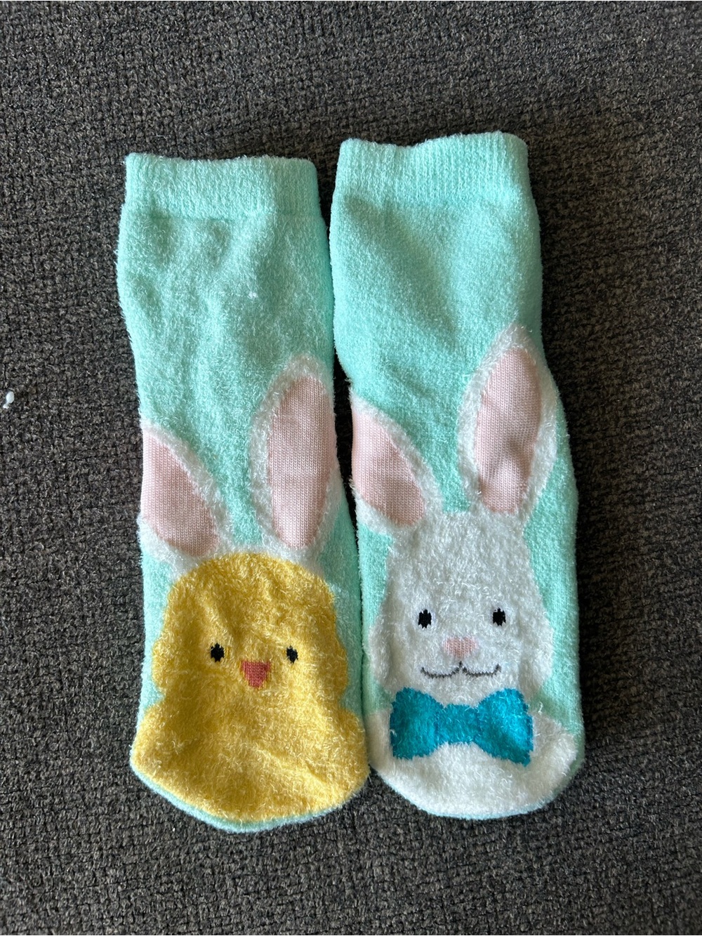 Plush Bunny & Chick Small Pet Socks - Mint